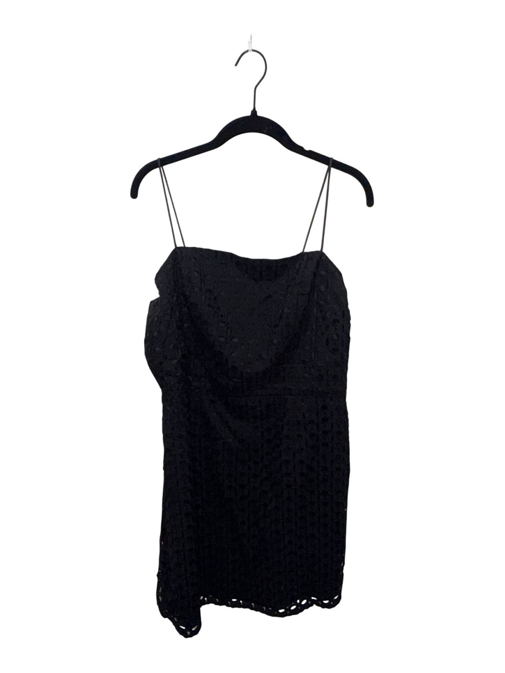 Banana Republic Black Lace Overlay Sleeveless Mini Dress Size 14 - Picture 4 of 7